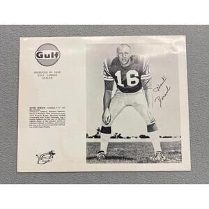 CFL 1970 SASKATCHEWAN ROUGHRIDERS GULF OIL PROMOTION PHOTO HENRY DORSCH 8x10AUTH